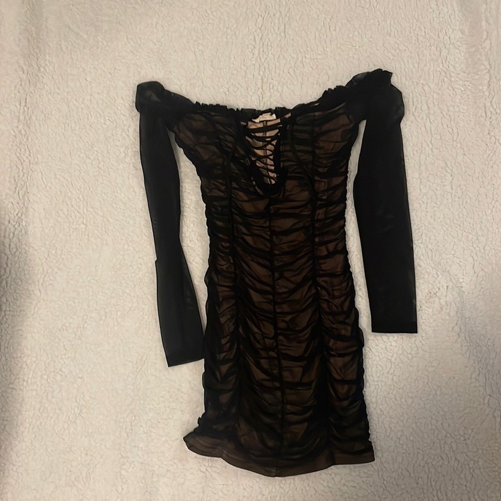 Kim Kardashian black illusion dress